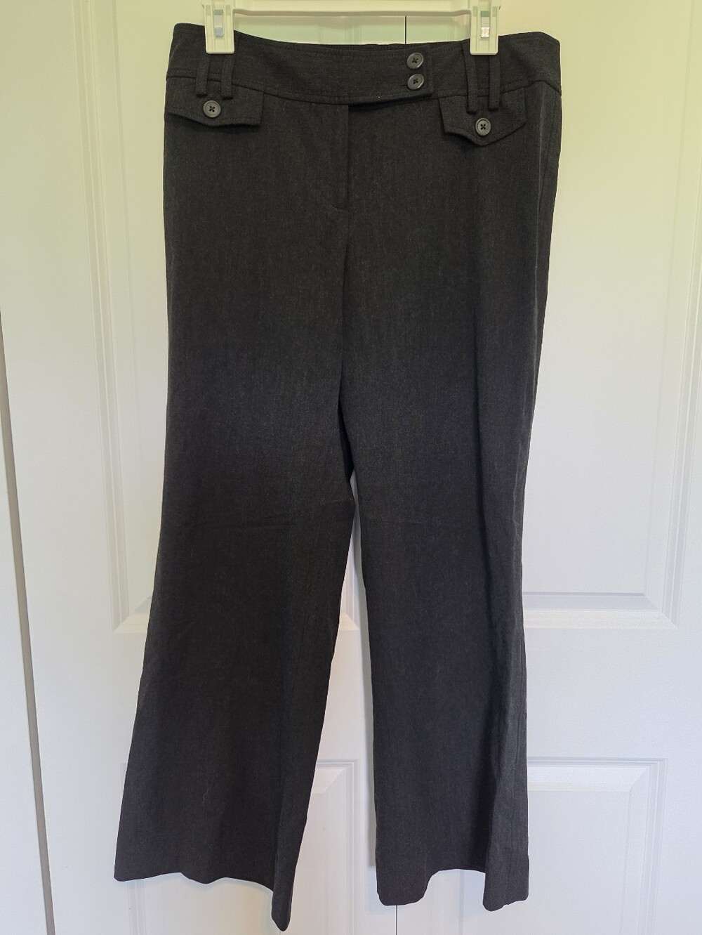 Ann Taylor LOFT Julie Dark Gray Wide-Leg Dress Pants